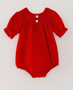 Indie Merrry Smocked Red Romper