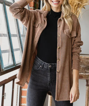 Forever Classic Ribbed Shacket (2 Colors)