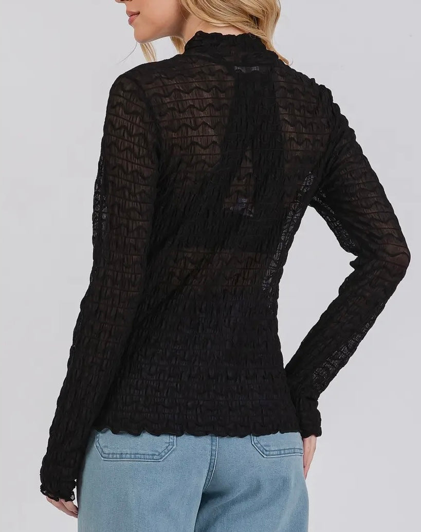 Eternity Textured Sheer Stretchy Top