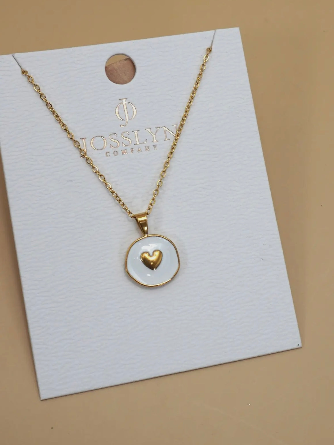 White & Gold Heart Necklace