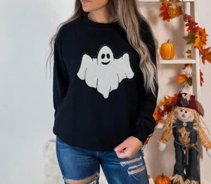 Ghost Chenille Patch Graphic Sweatshirt