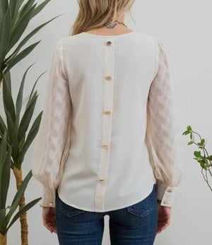 Amy Button Back Detail Top