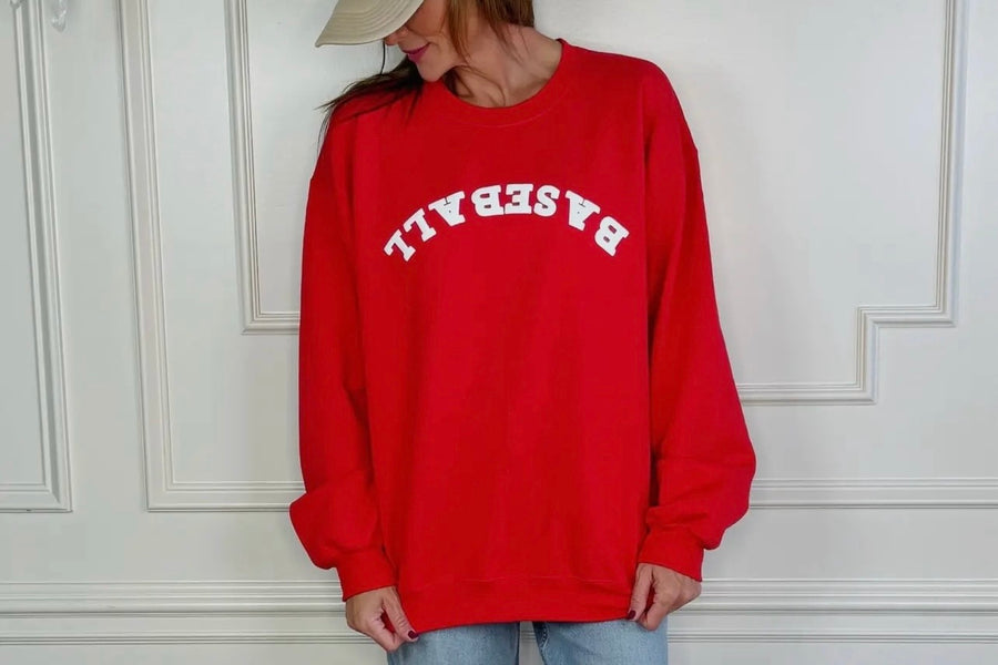 Upside Down Baseball or Softball Graphic Sweatshirt