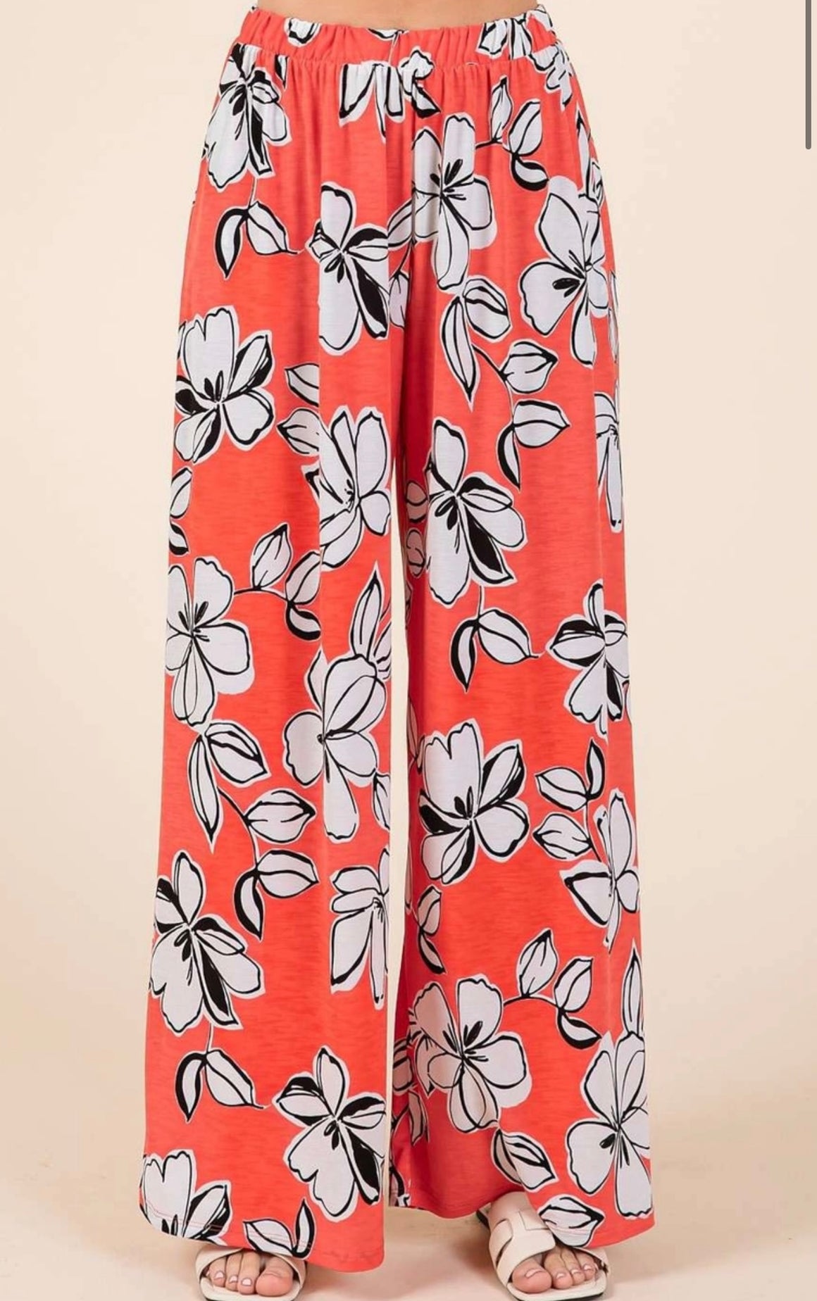 Lynston Floral Print Pant Coral