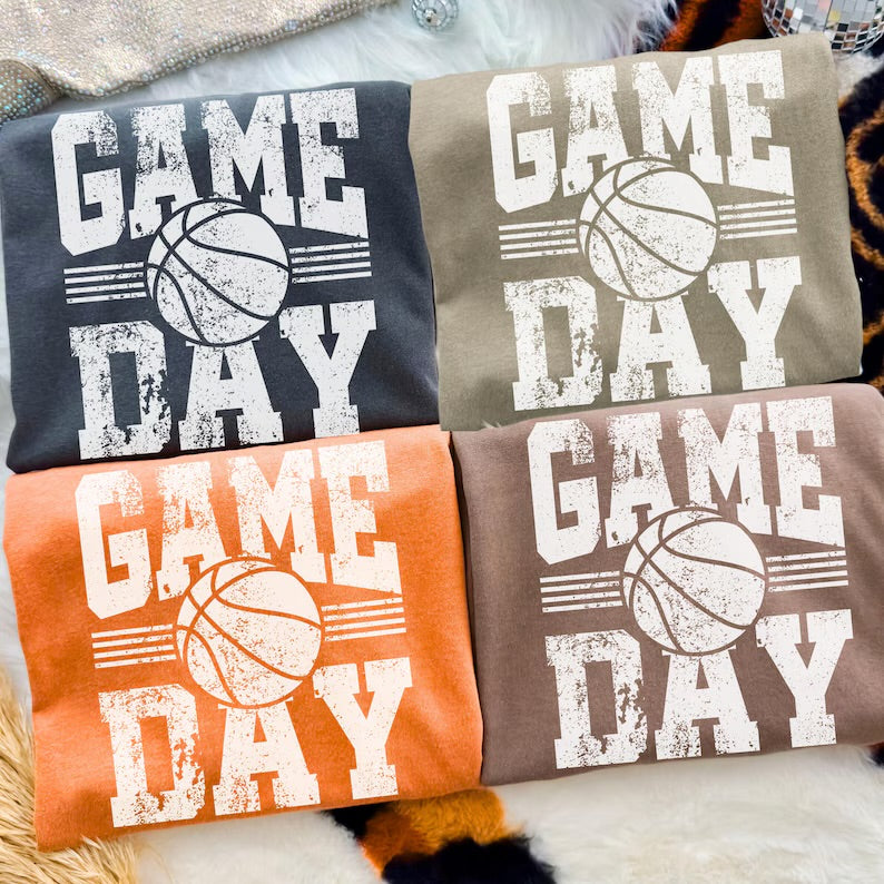 Game Day Vintage Basketball T-shirt or Crewneck
