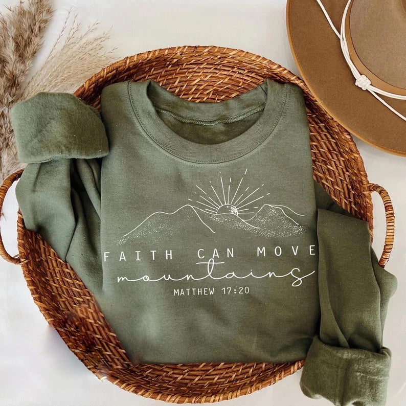 Faith Can Move Mountains Crewneck