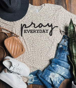 Pray Everday Leopard Tee