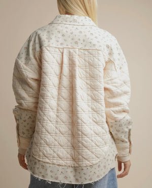 Sweet Floral Printed Contrast Jacket
