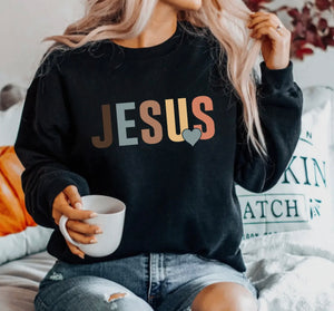Jesus Colorful Graphic Sweatshirt