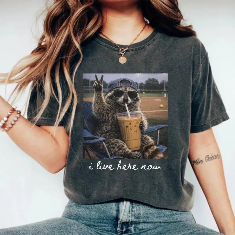 I Live Here Now Softball Ballfield Tee