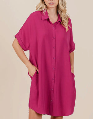 Dana Airflow Magenta Dolman Dress