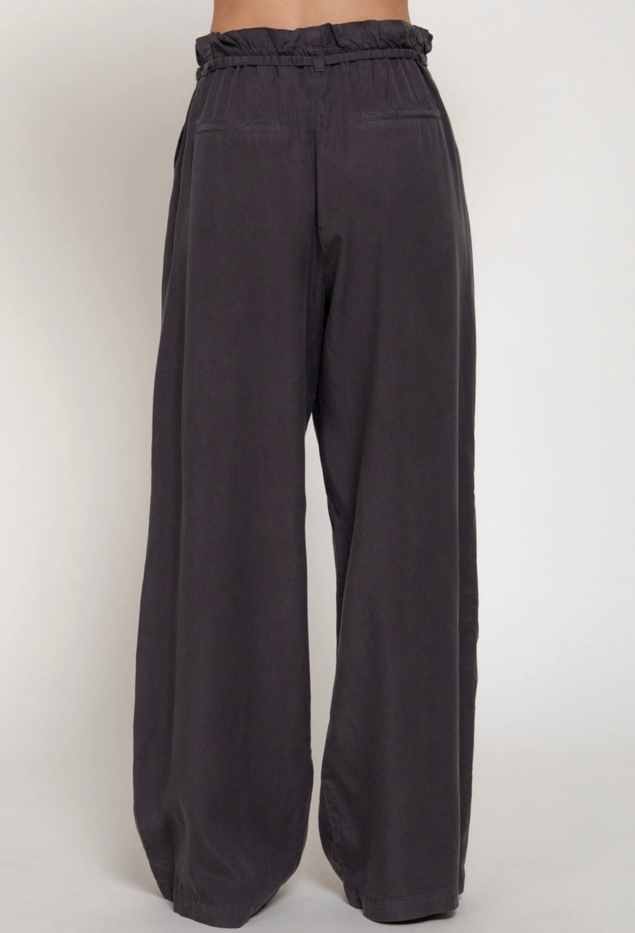 Fleur Paper Bag Waist Charcoal Pant