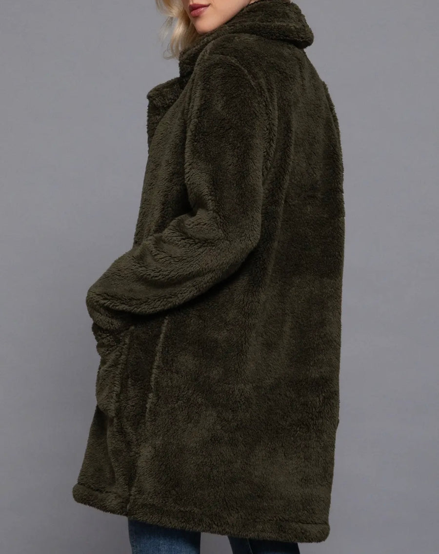 PBF Olive Sherpa Coat