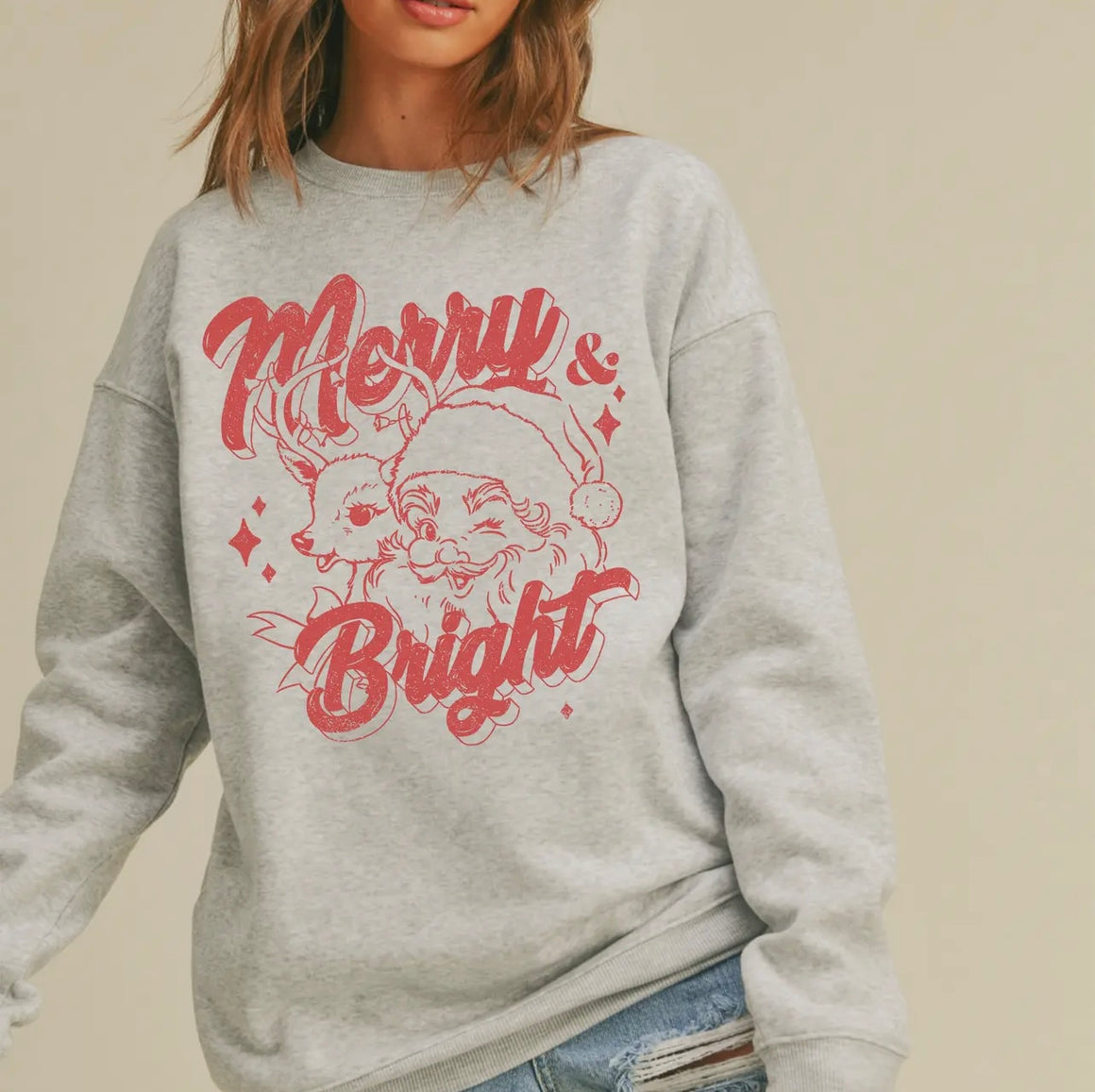 Merry & Bright Classic Santa Sweatshirt