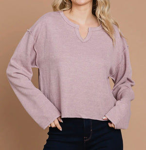 Zev Mauve Knotch Front Top