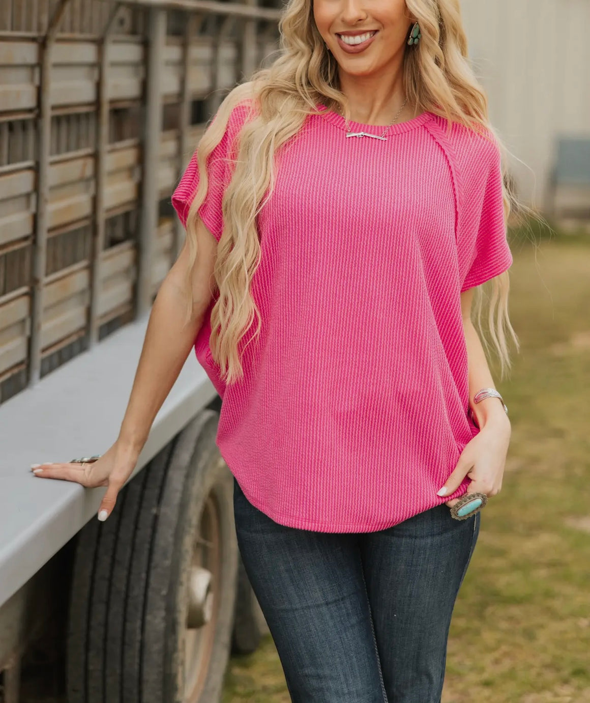 Vic Textured Dolman Top (4 Colors)