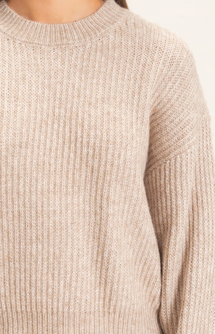Rowan Ribbed Taupe Sweater
