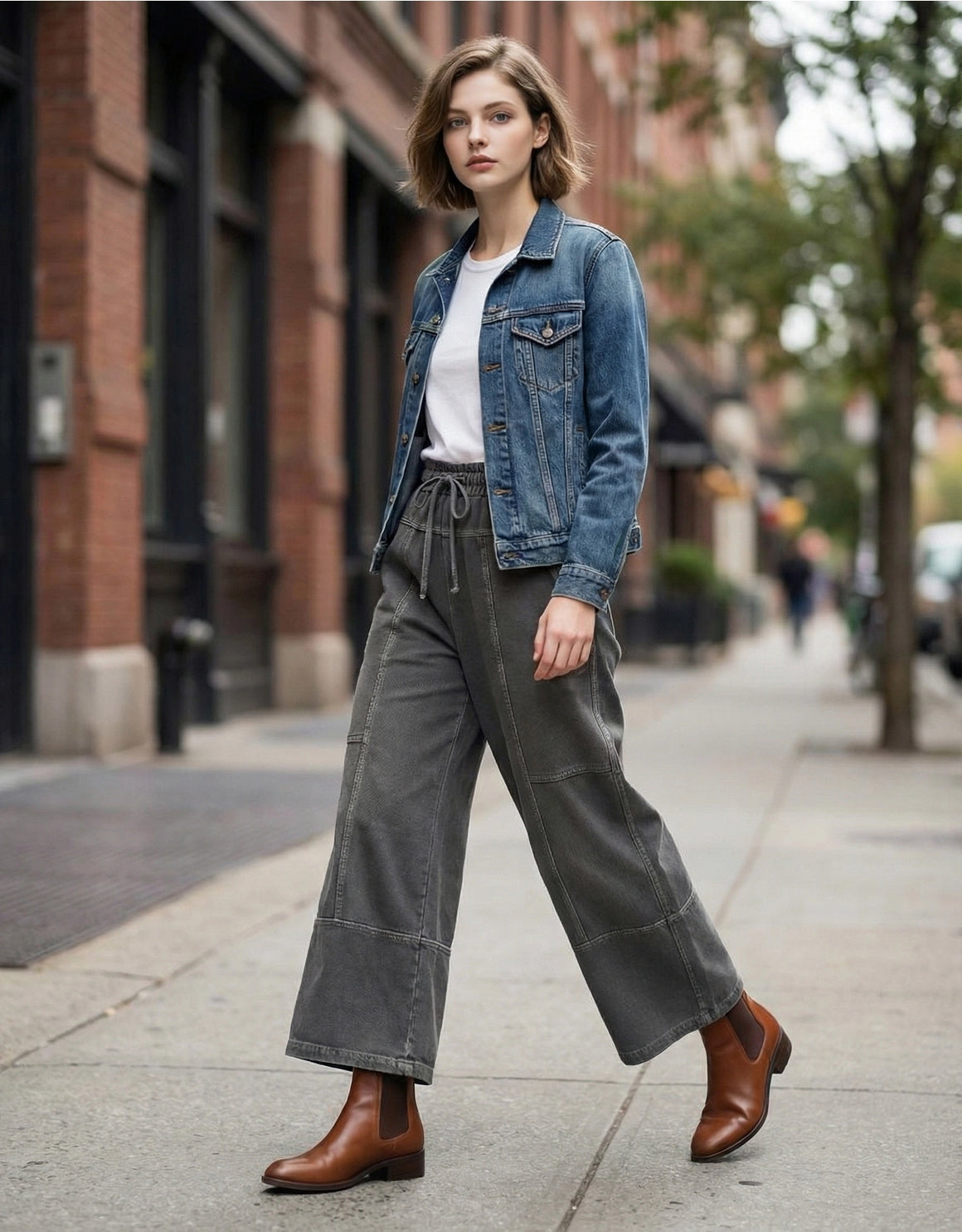 Preorder People French Terry Washed Wide Leg Pant (4 Colors)