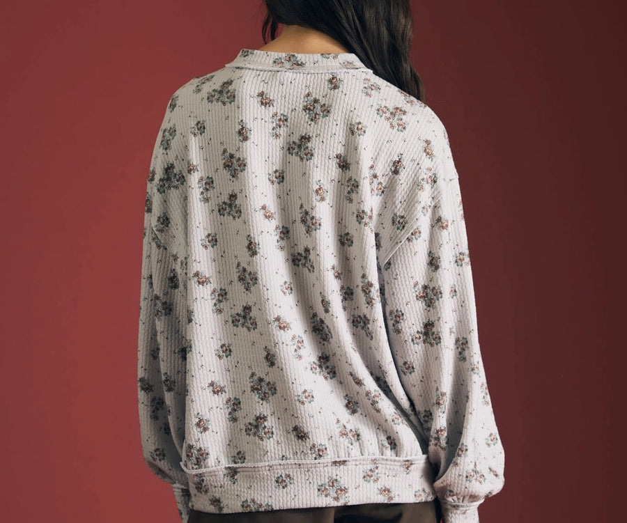 Mable Floral Dot Print Textured Top
