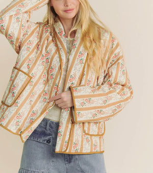 Dani Wavy Quilted Wallpaper Print Jacket