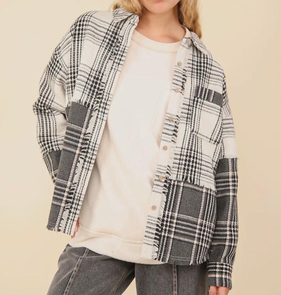 Great Grey Plaid Shacket