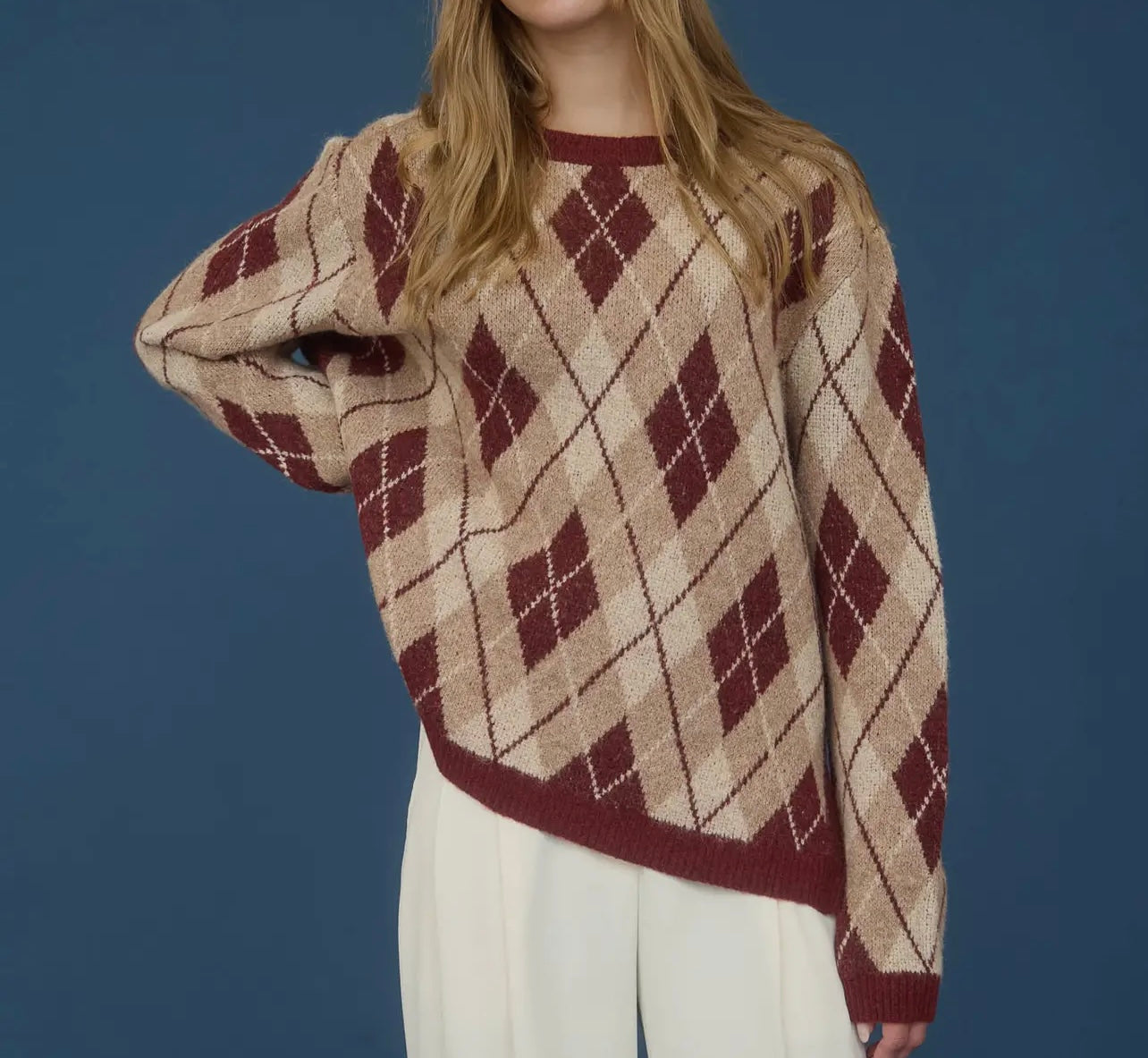 Rolland Argyle Knit Sweater