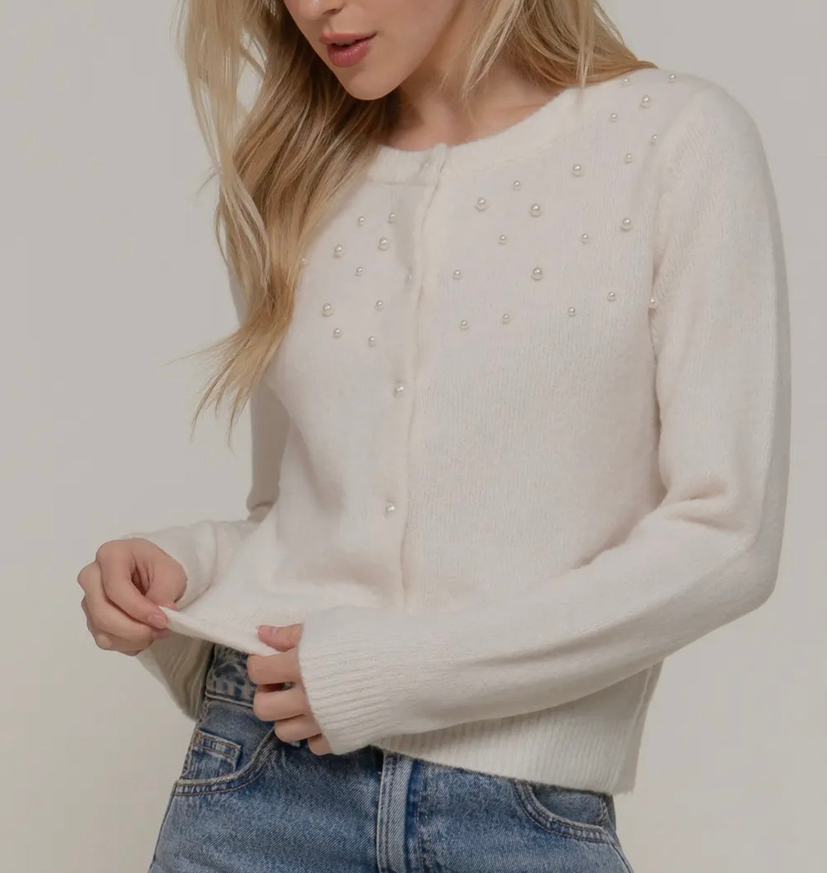 Holiday Joy Pearl Sweater Ivory