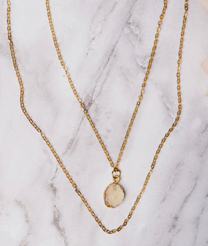 Me, Myself and I Clear Druzy Quartz Layered Necklace