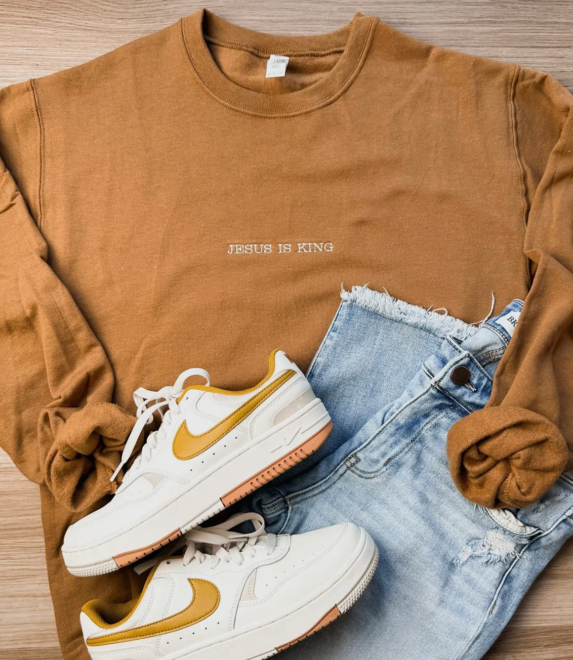 Jesus Is King Embroidered Sweatshirt