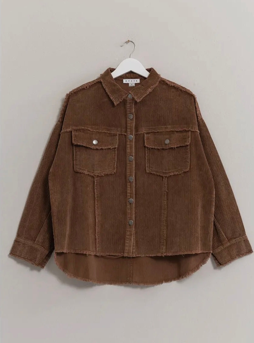 Bronco Corduroy Frayed Brown Jacket