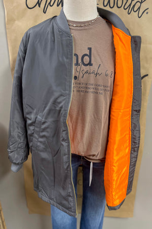 Forever Fav Long Line Bomber Jacket (2 Colors)