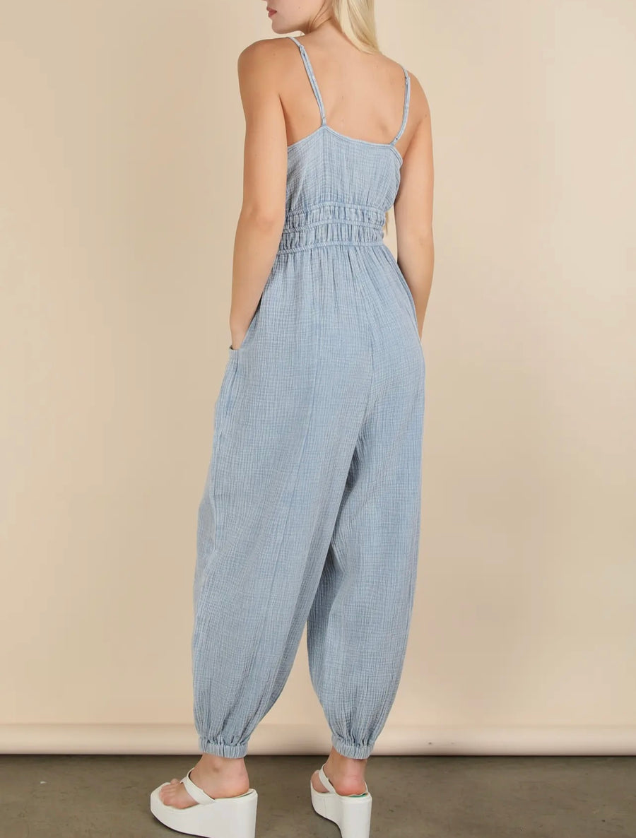 Leo Mineral Washed Jumpsuit