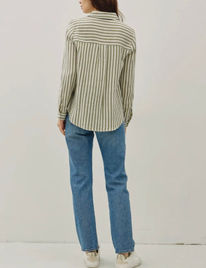 Delilah Striped Gauze Button Down Top