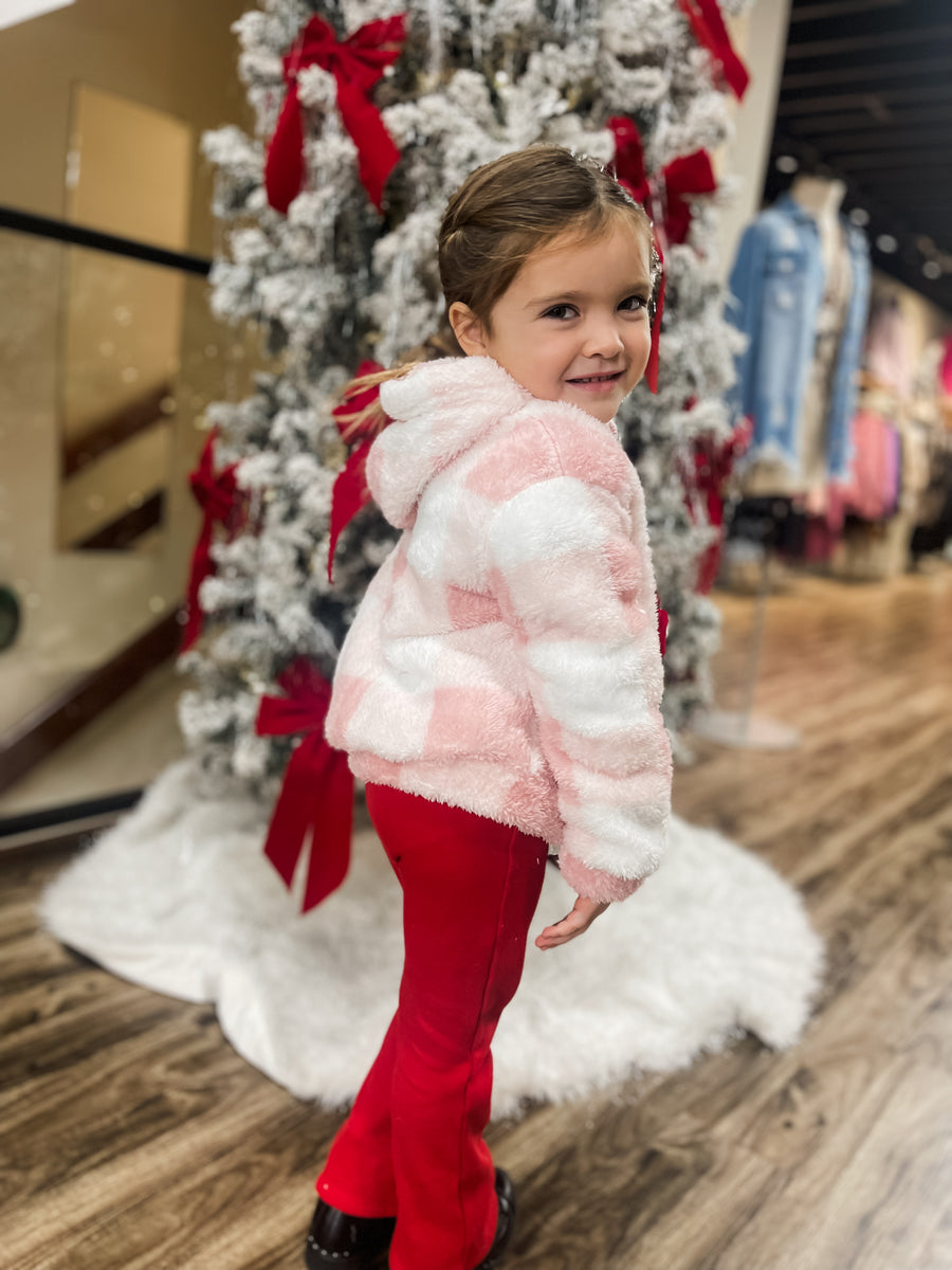 Cozy Holiday Pink Checkered Jacket (Toddler)