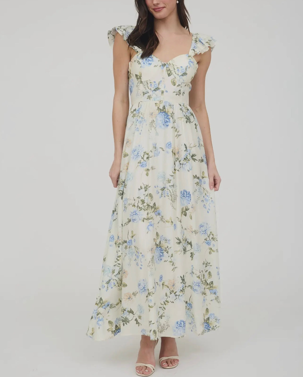 Indigo Sweetheart Floral Dress