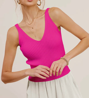Lesley Ribbed Stretch Tank (2 Colors)