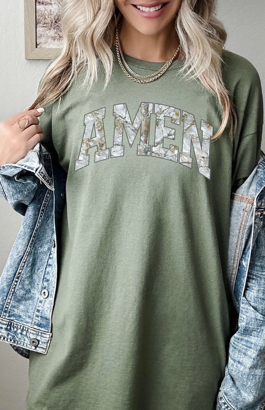 Amen Camo Olive Tee