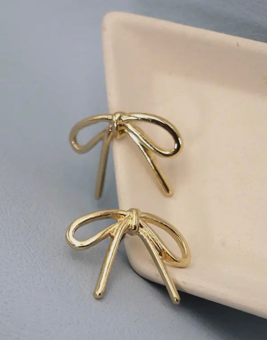 PBF Gold Ribbon Earrings