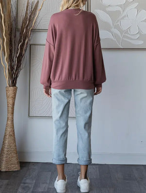 Cove Stripped Marsala Top