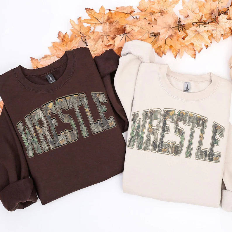 Wrestle Camo Crewneck