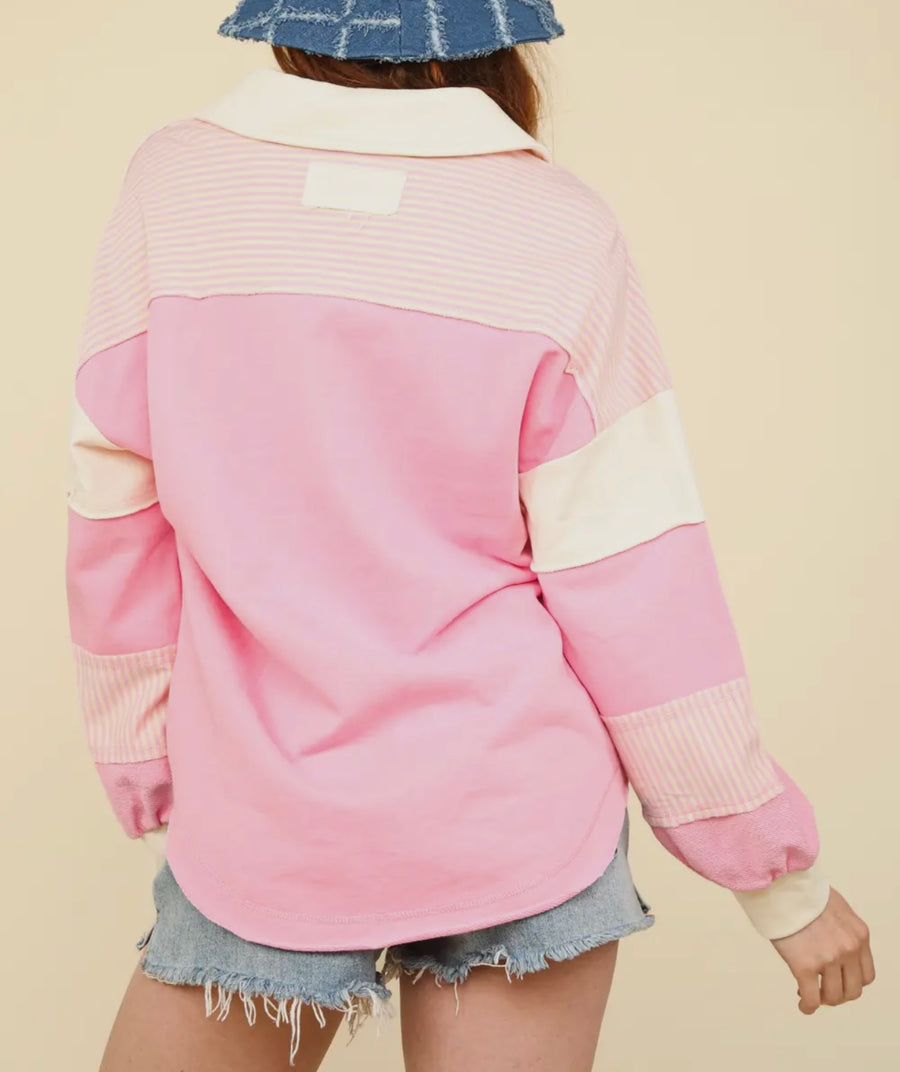 Laiken Pink Colorblock Top (Standard & Extended)