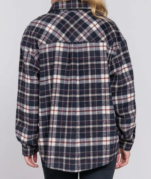 Vinny Suede Pocket Plaid Shacket