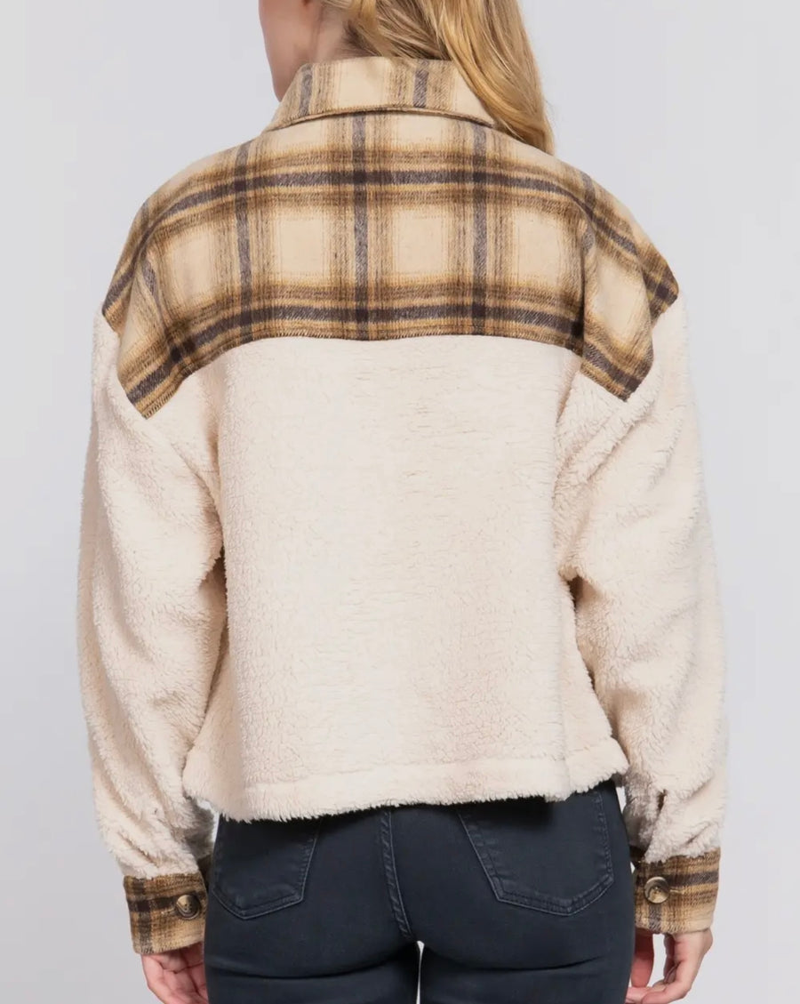 Collie Plaid Contrast Plaid Jacket