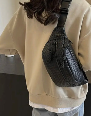 Woven Vegan Leather Bum Bag