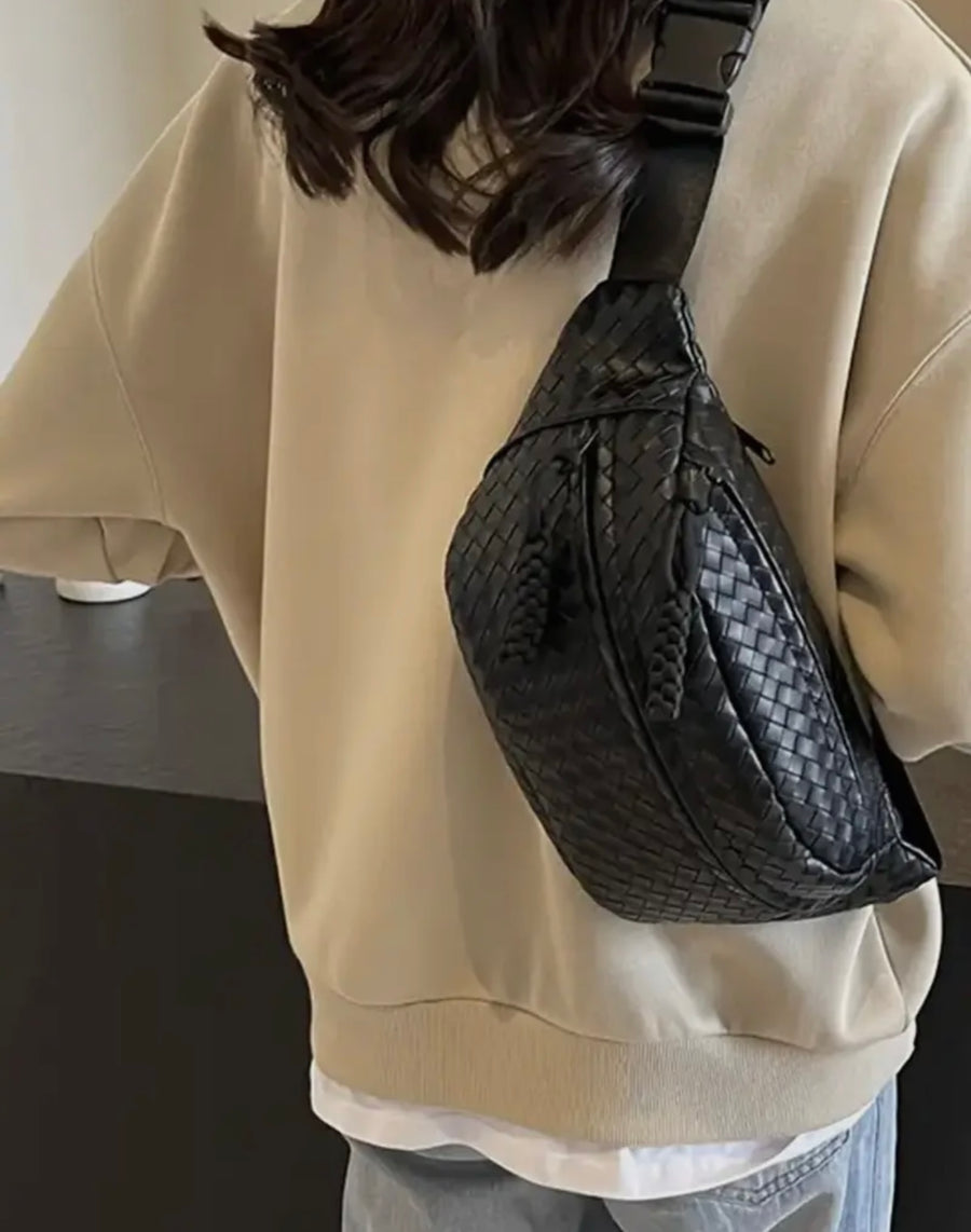 Woven Vegan Leather Bum Bag