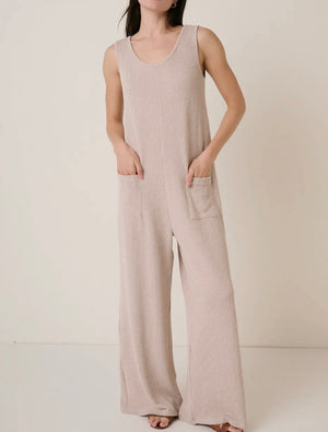 Benny Ribbed Taupe Jumpsuit