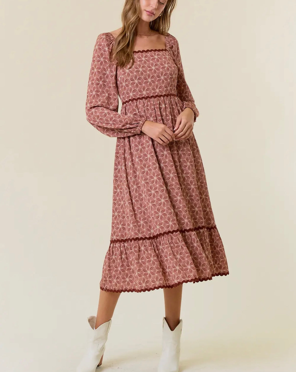 Willow Floral Square Neck Dress