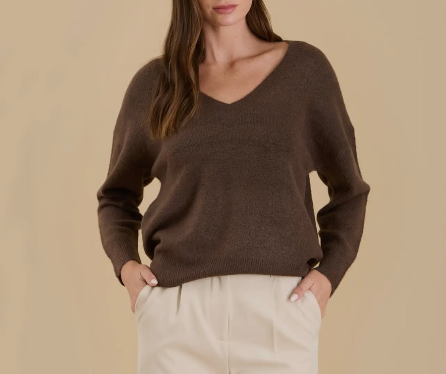 PBF VNeck Brown Sweater