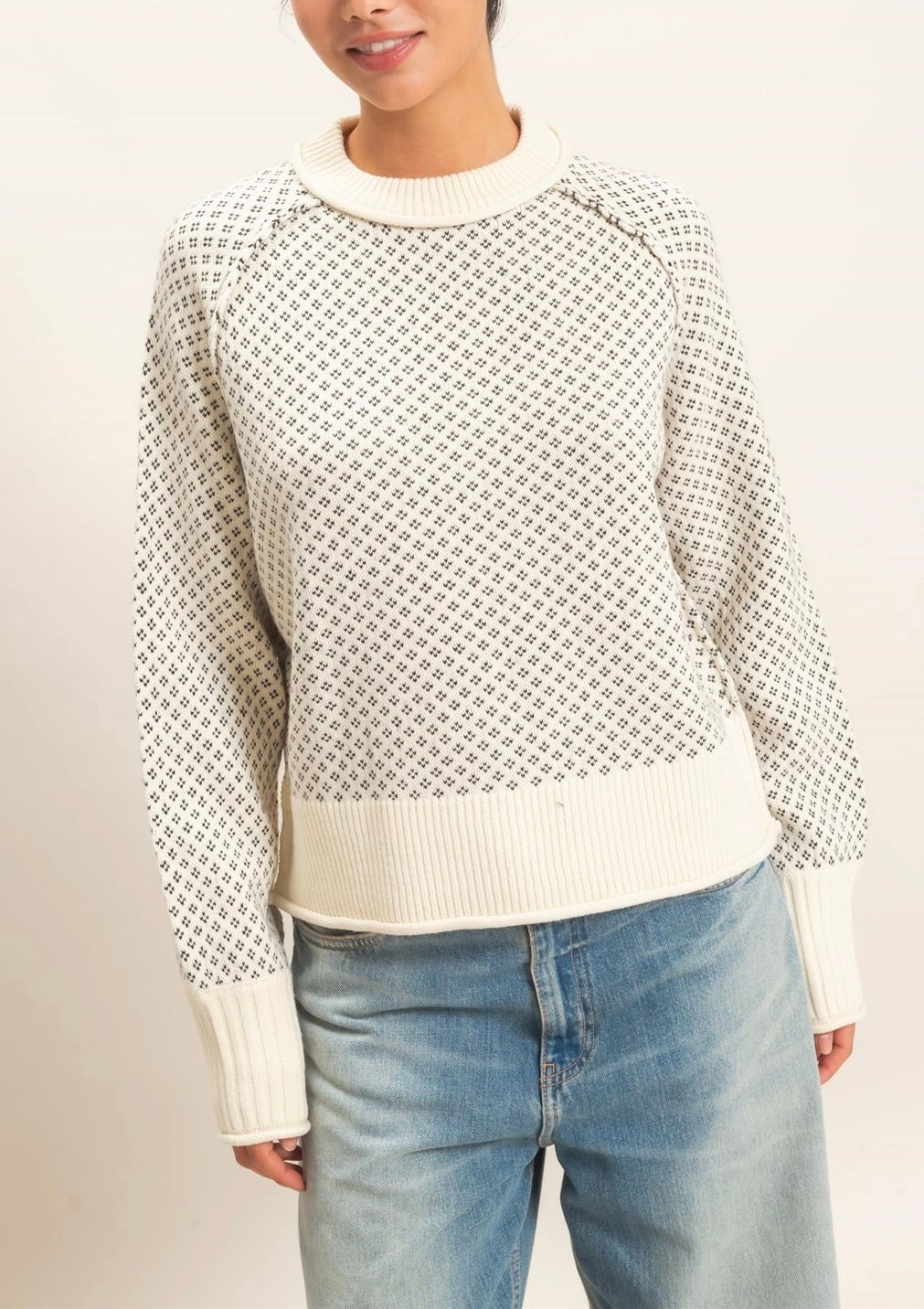 Tatum Cream Patterned Sweater