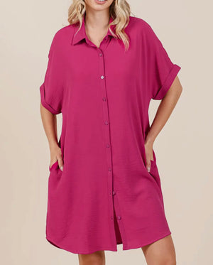 Dana Airflow Magenta Dolman Dress